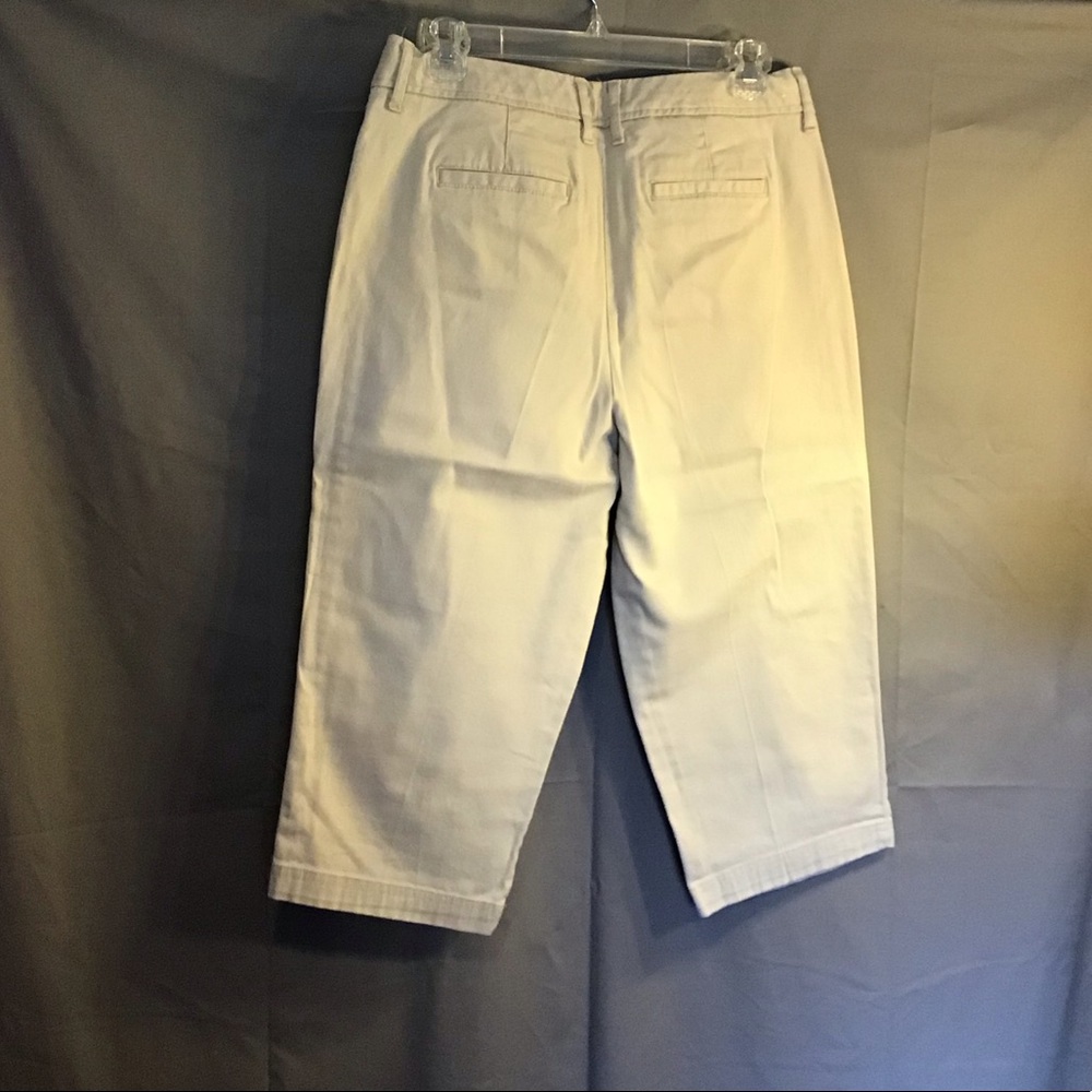 ST JOHN’S BAY STRETCH  women’s capris sz 12  khaki - Picture 6 of 8